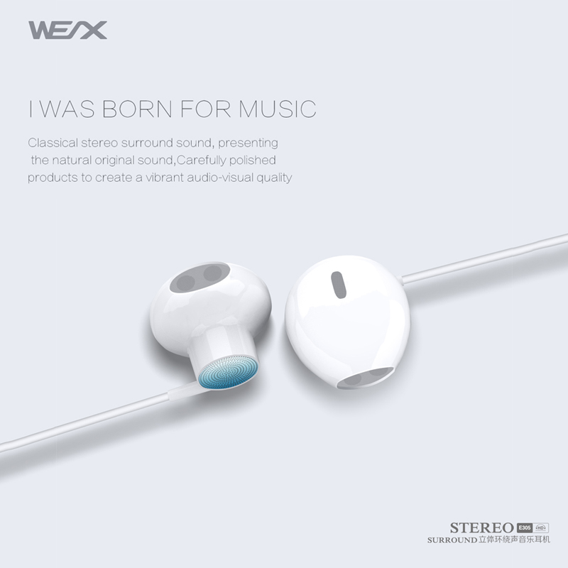 WEX 305 Hagyományos fülhallgatók, vezetékes fülhallgatók, headfonok, Ear Buds