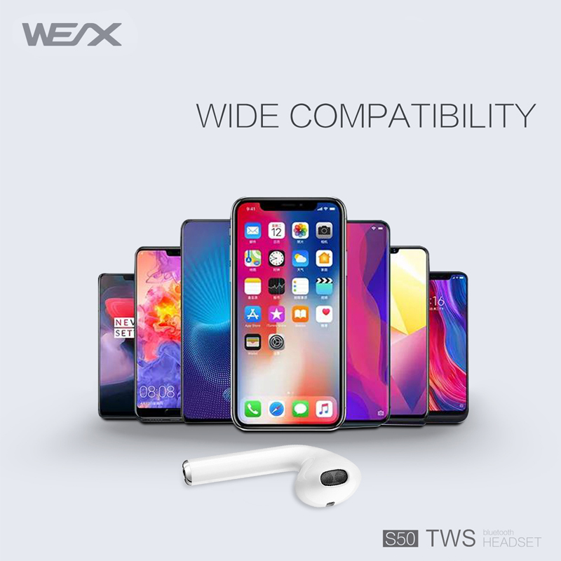 WEX S50 vezeték nélküli fülhallgató, igazi vezeték nélküli sztereó headset, bluetooth 5.0 fülhallgató